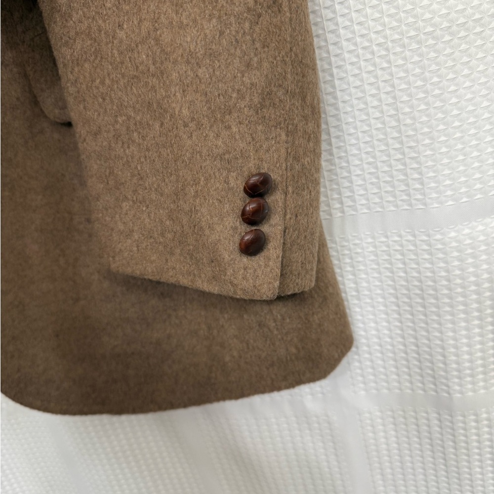Vintage Chaps by Ralph Lauren Camel Hair Blazer W/ leather buttons approx size L - Picture 13 of 17
